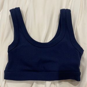 Alo Yoga Navy Blue Padded Wellness Sports Bra Top